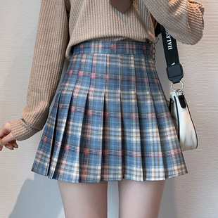 高腰显瘦秋冬大码 韩版 格子半身裙 学生2025新款 jk百褶裙短裙女夏季