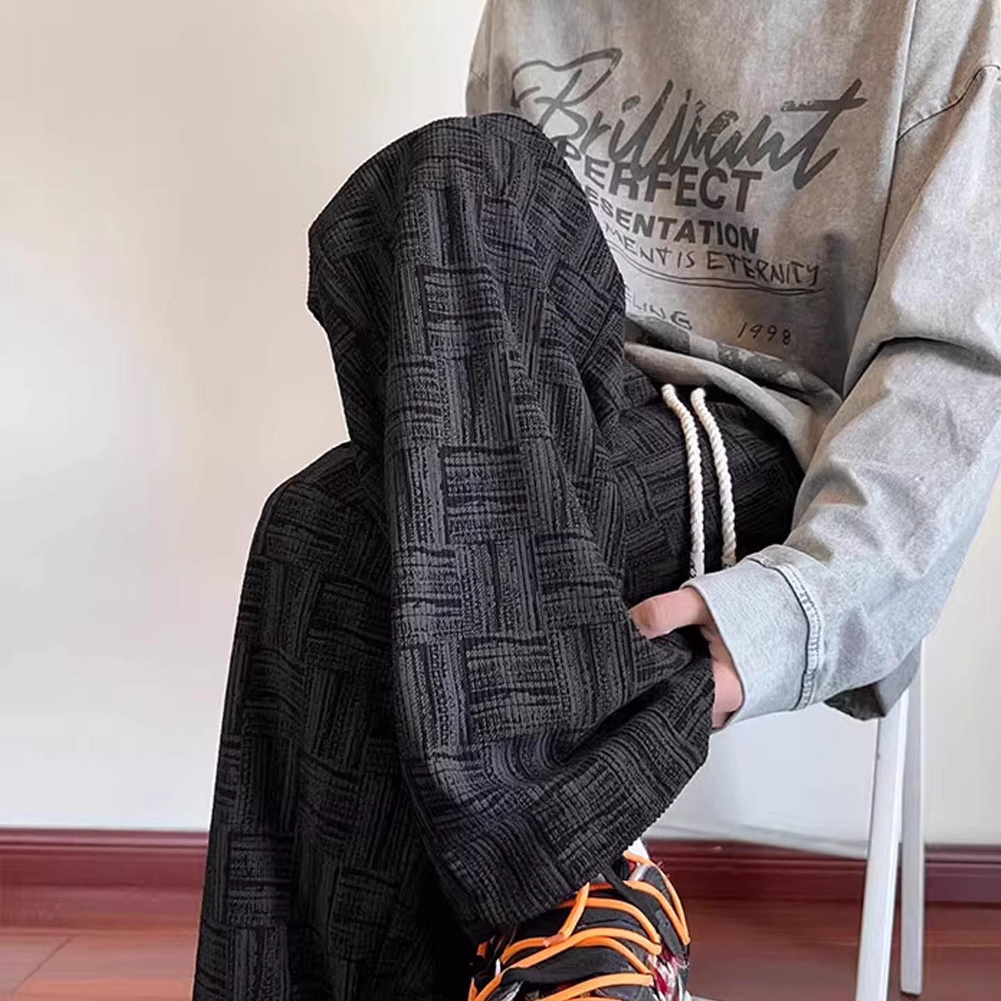 直筒灯芯绒裤子男款春季2026新款男生大码卫裤宽松阔腿休闲裤男裤