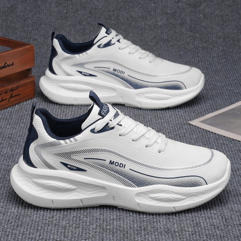 运动鞋男鞋2026春季新款皮面防水超轻减震软底男士休闲跑步鞋潮鞋