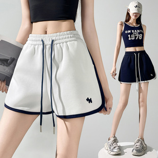 ins简约百搭宽松三分超短裤 女夏季 休闲甜辣潮流运动透气短裤 美式