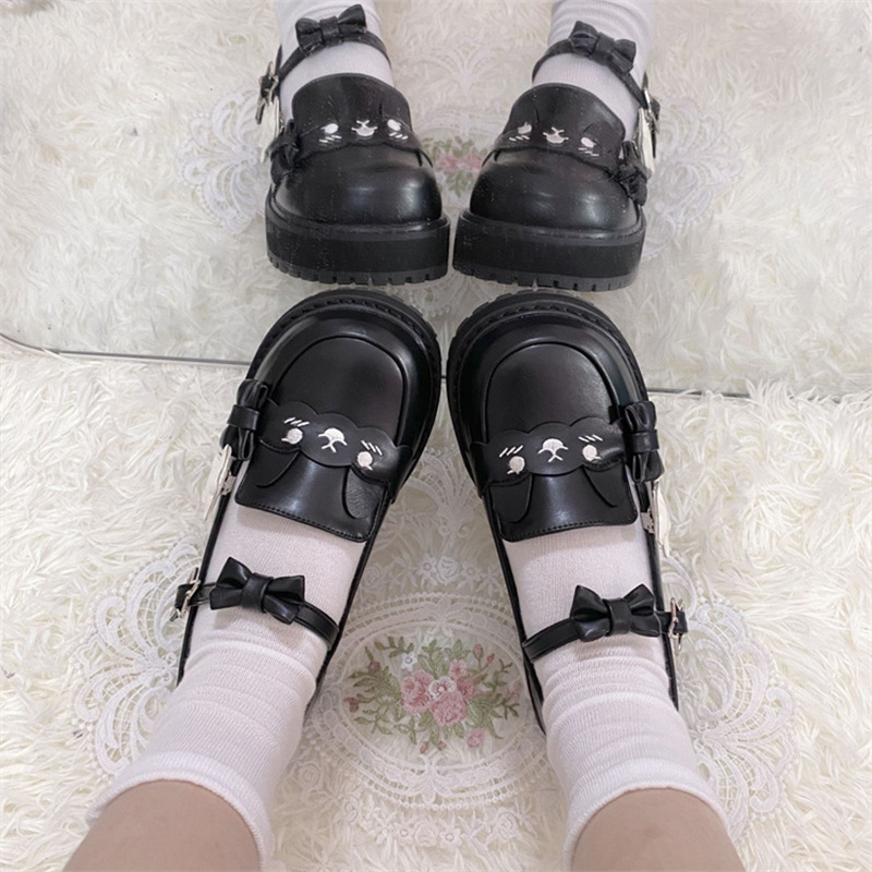 JX厚底lolita穿搭波波熊大头lo鞋可爱洛丽塔鞋少女单鞋jk制服