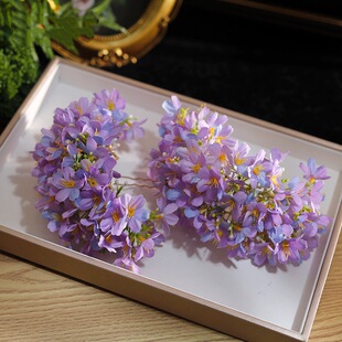 仙气飘飘碎花满天星发簪仿真花头饰新中式发钗簪子簪花新娘发饰品