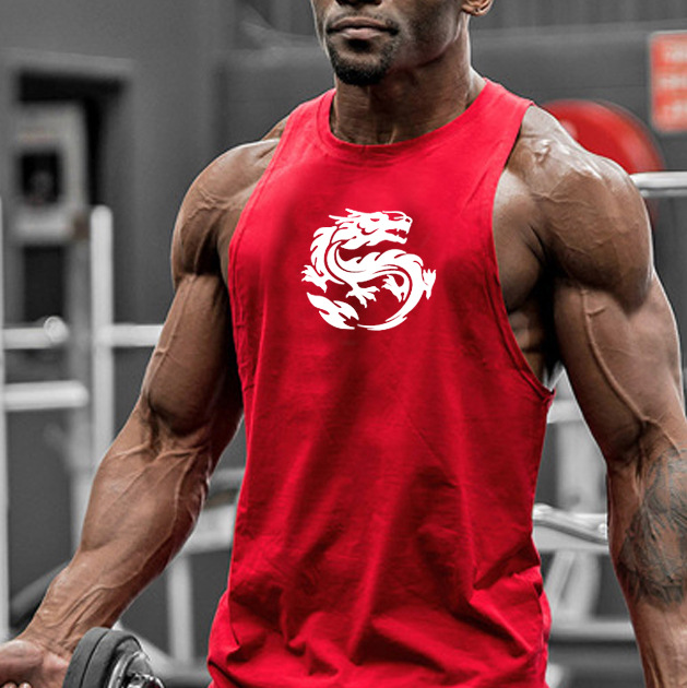欧美健身工字背心外贸宽松无袖跑步男欧美圆领运动训练健美T恤男