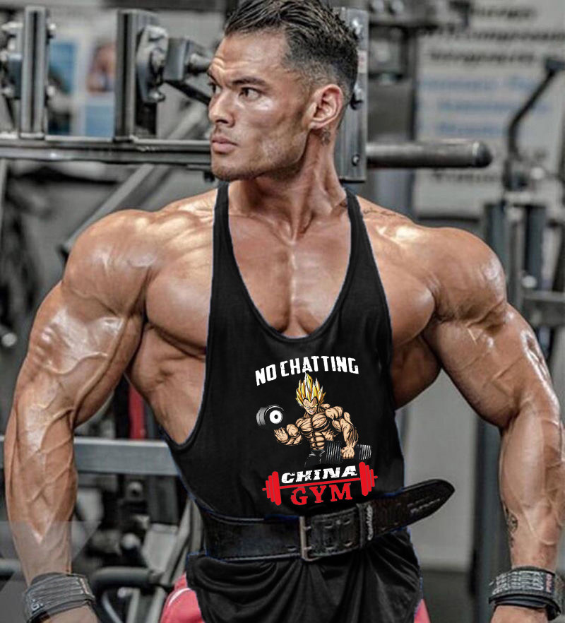 SLEEVELESS FITNESS HOODIE DEEP DIGGING COTTON WAISTCOAT TRAINING I-SHAPED SPORTS HURDLE SWEAT VEST LOOSE HOODED MEN AND WOMEN