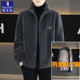 啄木鸟双面绒男外套冬季 羊羔绒加绒加厚保暖休闲爸爸男士 毛呢大衣