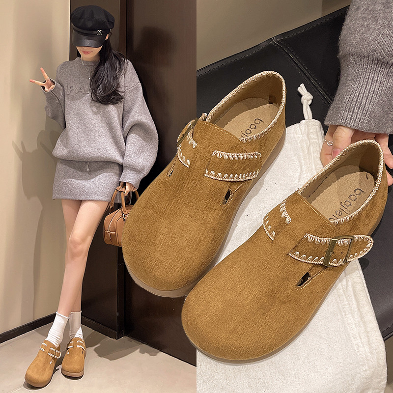 厚底勃肯鞋女软底复古2026年春季新款一脚蹬懒人鞋豆豆鞋勃肯单鞋,女鞋,勃肯鞋/软木鞋,淘宝优惠券,粉丝福利购,淘宝优惠卷