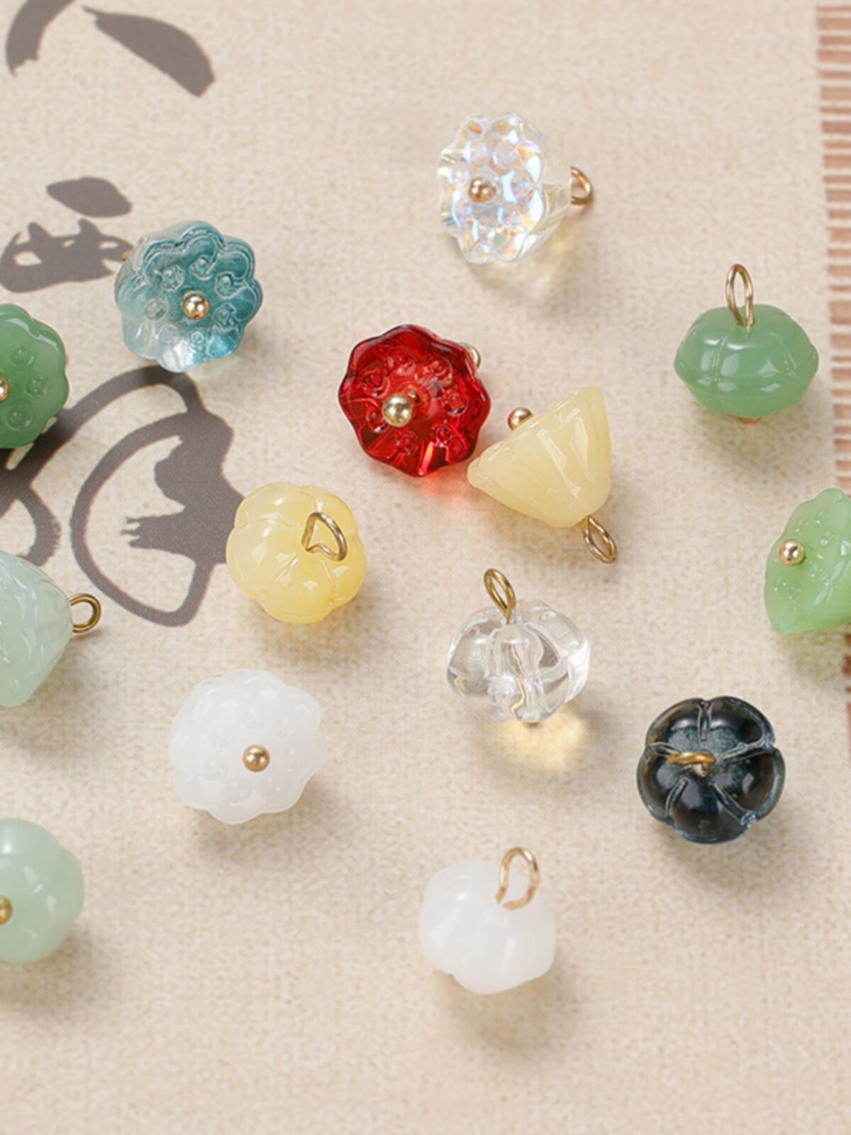 모조 옥 연꽃 단추 고대 스타일 치파오 당나라 정장 HANFU 셔츠 새로운 중국 스타일 단추 옷 접시 버클 장식 액세서리