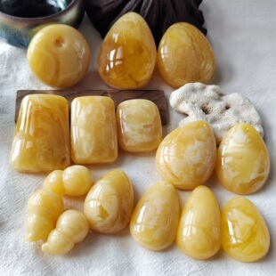 蜜蜡吊坠女原石鸡油黄蜜蜡水滴项坠毛衣链男士琥珀蜜蜡项链锁骨链