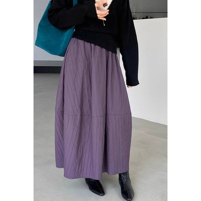 超好看加厚花苞a字半身裙女