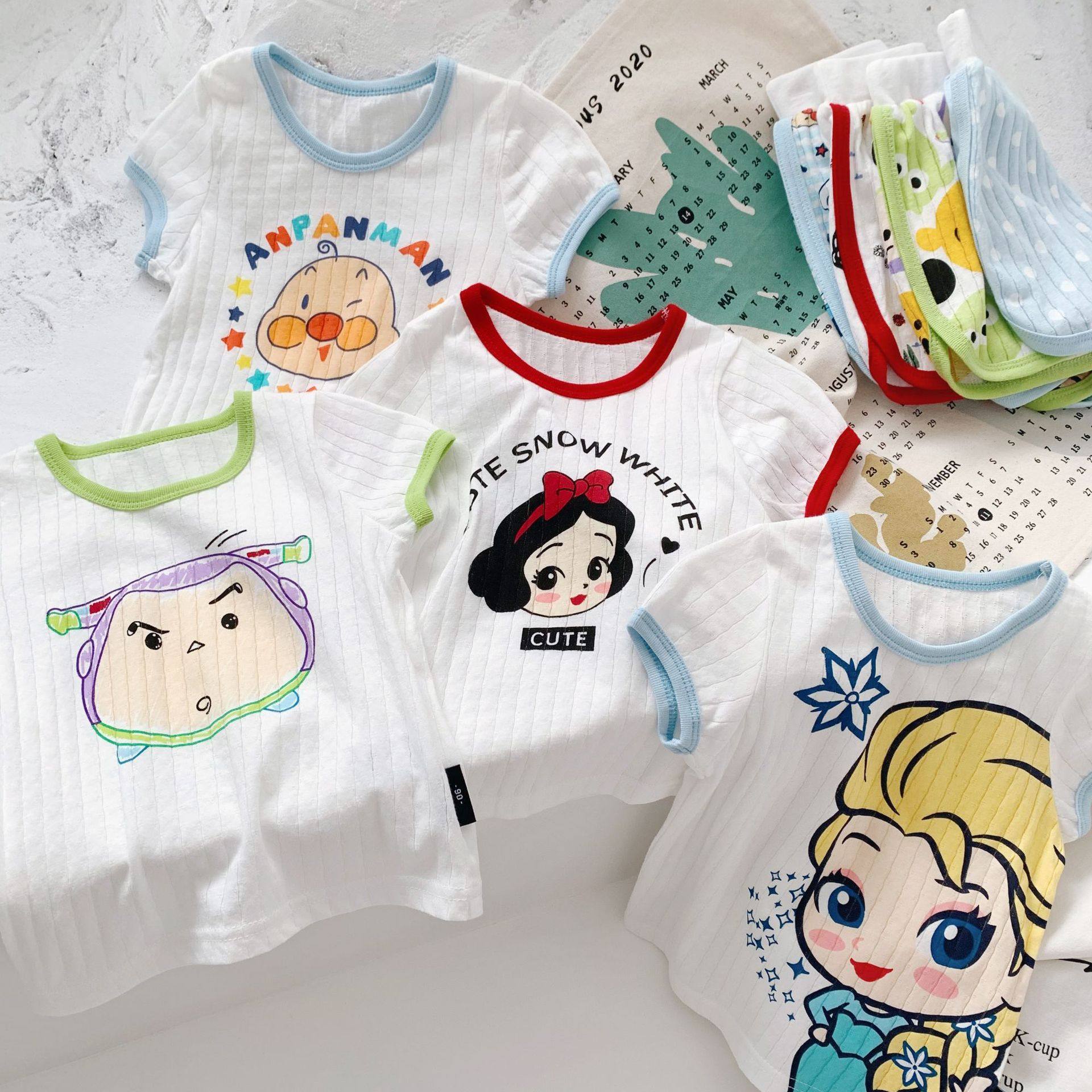 儿童套装夏款呼吸棉短袖家居服男女童T恤短裤两件套空调服卡通,童装/婴儿装/亲子装,家居服套装,淘宝优惠券,粉丝福利购,淘宝优惠卷