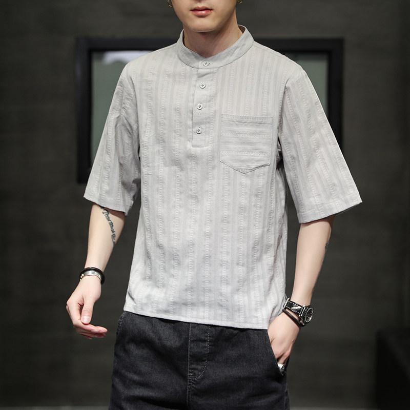潮宽松大码休闲提花潮流男装-ST005-P55图片