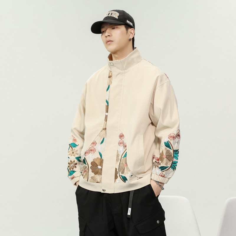 春秋季潮美式冲锋衣工装刺绣夹克外套男A011-1-HW1068-P85,男装夹克,电商A011-1（原4007）