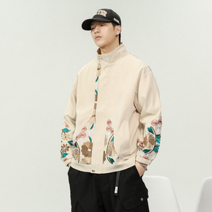 春秋季潮美式冲锋衣工装刺绣夹克外套男A011-1-HW1068-P85图片