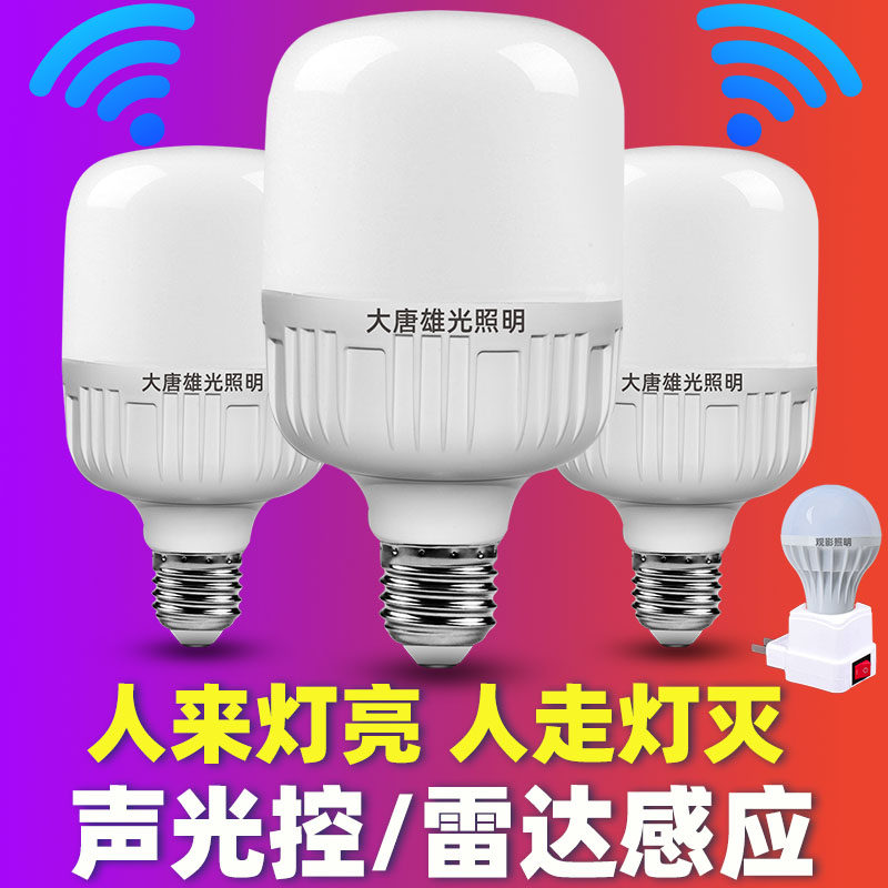 声控感应灯人体雷达感应灯家用过道走廊楼道led插电式小夜灯节能