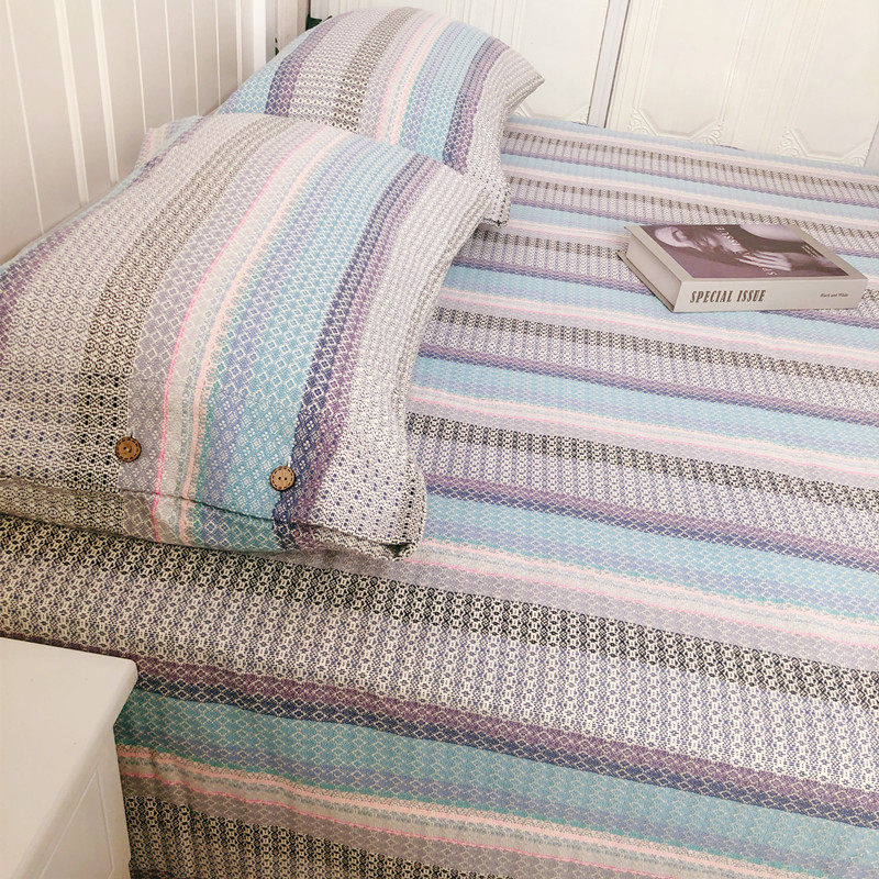 【高端粗布】提花四季毯纯棉全棉