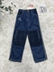 休闲百搭 高腰百搭春秋款 大童牛仔裤 灯芯绒拼接阔腿裤
