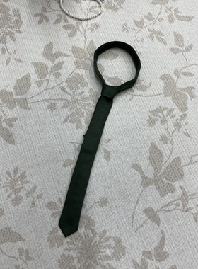 美式复古深绿色领带条纹可休闲可商务复古百搭装饰减龄