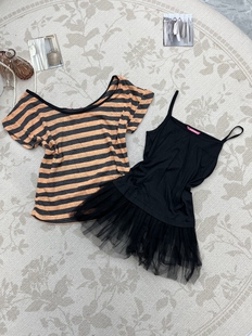 内搭打底衫 高品质显瘦百搭条纹修身 时尚 女夏季 短袖