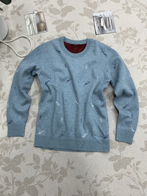 高品质新款时尚加绒保暖套头针织男