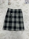 高品质黑白格纹显瘦高腰A字修身 半身裙女通勤百搭