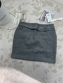 复古深灰色显瘦A字短裙女秋冬百搭通勤呢料款 减龄显瘦