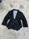 黑色西服外套一粒扣挂钩设计小短款 显瘦春秋通勤款