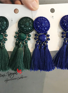 H.M波西米亚叮铃金属色流苏耳环耳钉耳饰沙滩配饰 多色