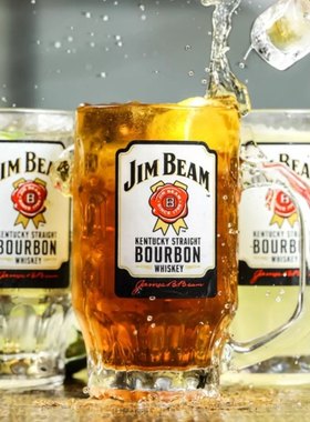 金宾威士忌玻璃酒杯白占边嗨棒杯