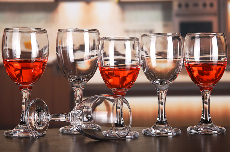 玻璃磨砂金边葡萄酒店二两高脚杯