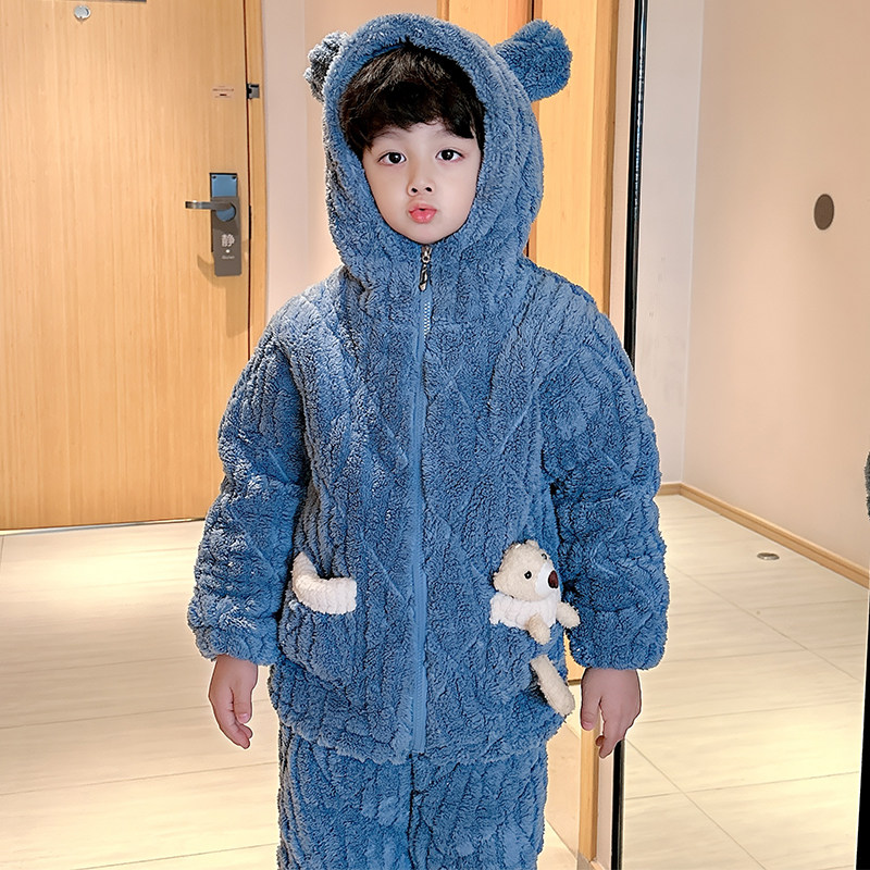 可外出三层夹棉加厚加绒亲子儿童睡衣冬季女童法兰绒宝宝男孩保暖,童装/婴儿装/亲子装,家居服套装,淘宝优惠券,粉丝福利购,淘宝优惠卷