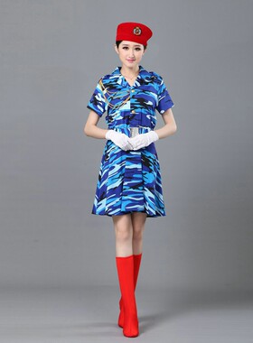 迷彩舞蹈演出海军风合唱服