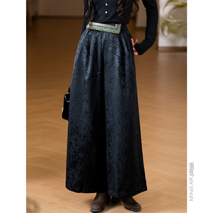 诗经山海系列 新中式 羽衣蹁跹 腰封刺绣 休闲裤 羽毛织锦缎