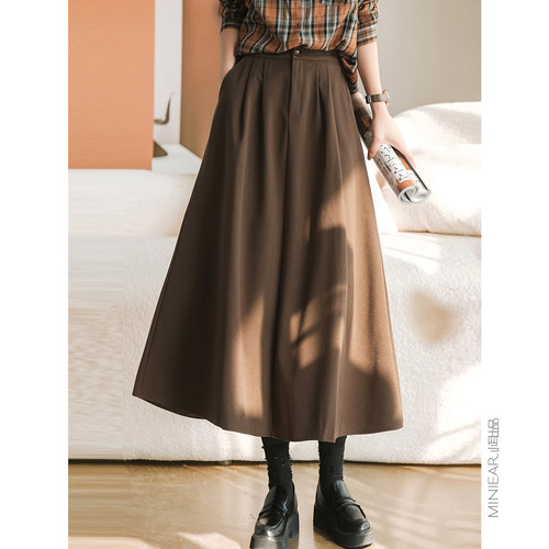 斜纹呢复古洋气半身裙秋冬