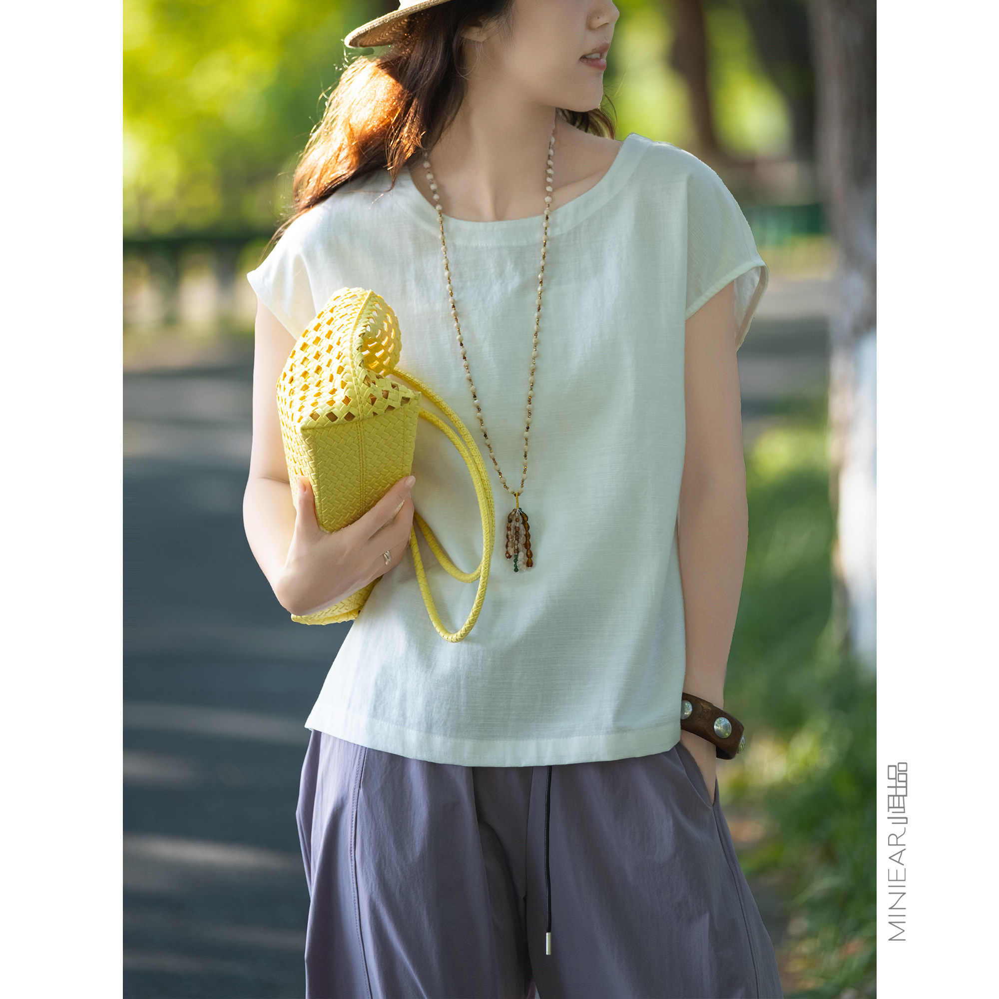 小耳出品【短袖短裤两件套】篙支棉+莱赛尔/连肩小飞袖松紧腰短裤