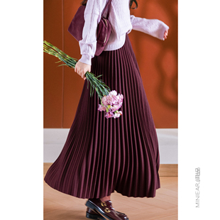 萣制精纺毛呢 篙克重 棉混纺百搭百褶半身裙 免烫垂坠 小耳出品