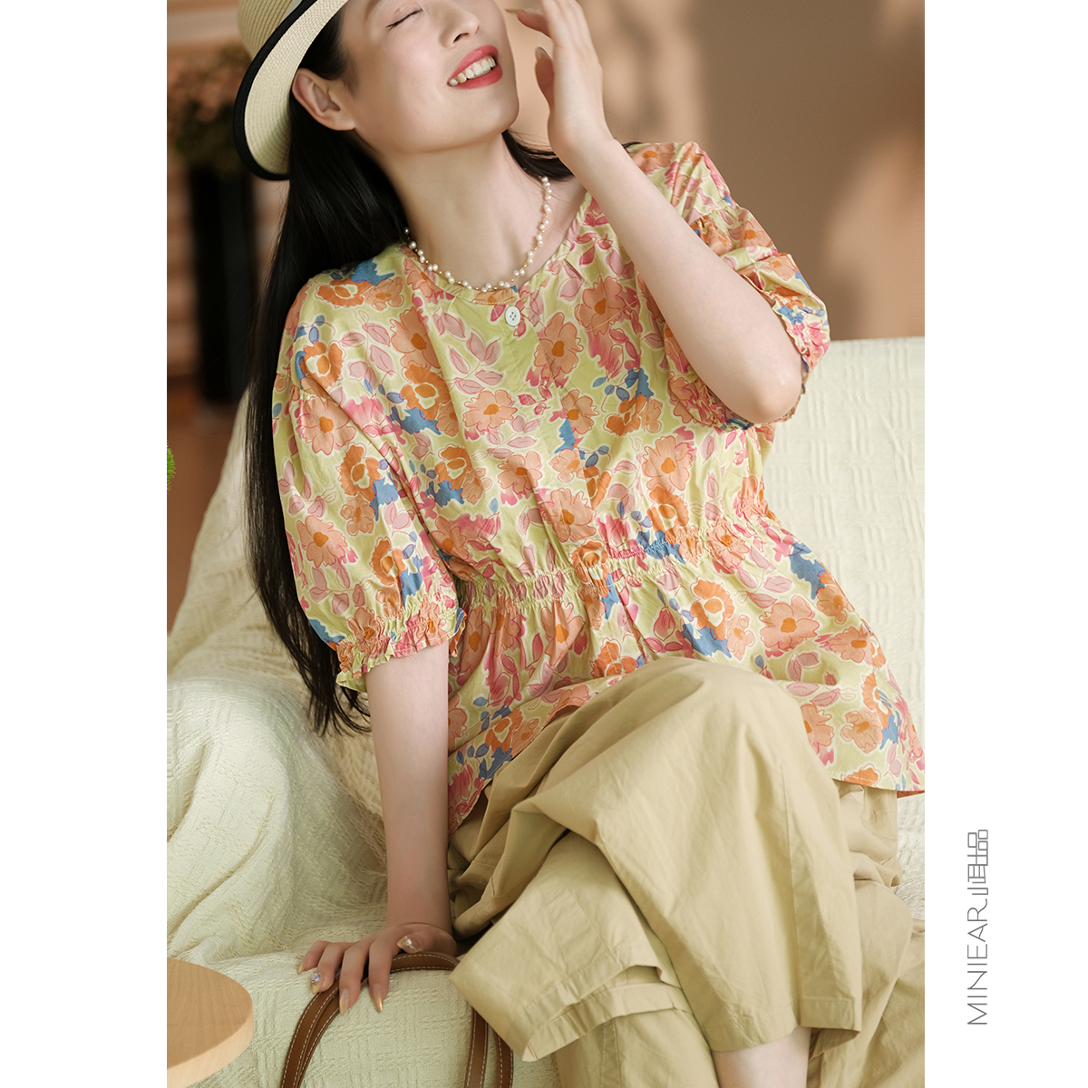 半袖甜美常规碎花女T恤