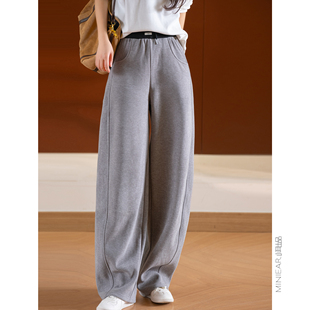 含蚕丝羊毛 立裁老爹裤 内加绒拼色腰头宽松松紧腰 B入 小耳出品