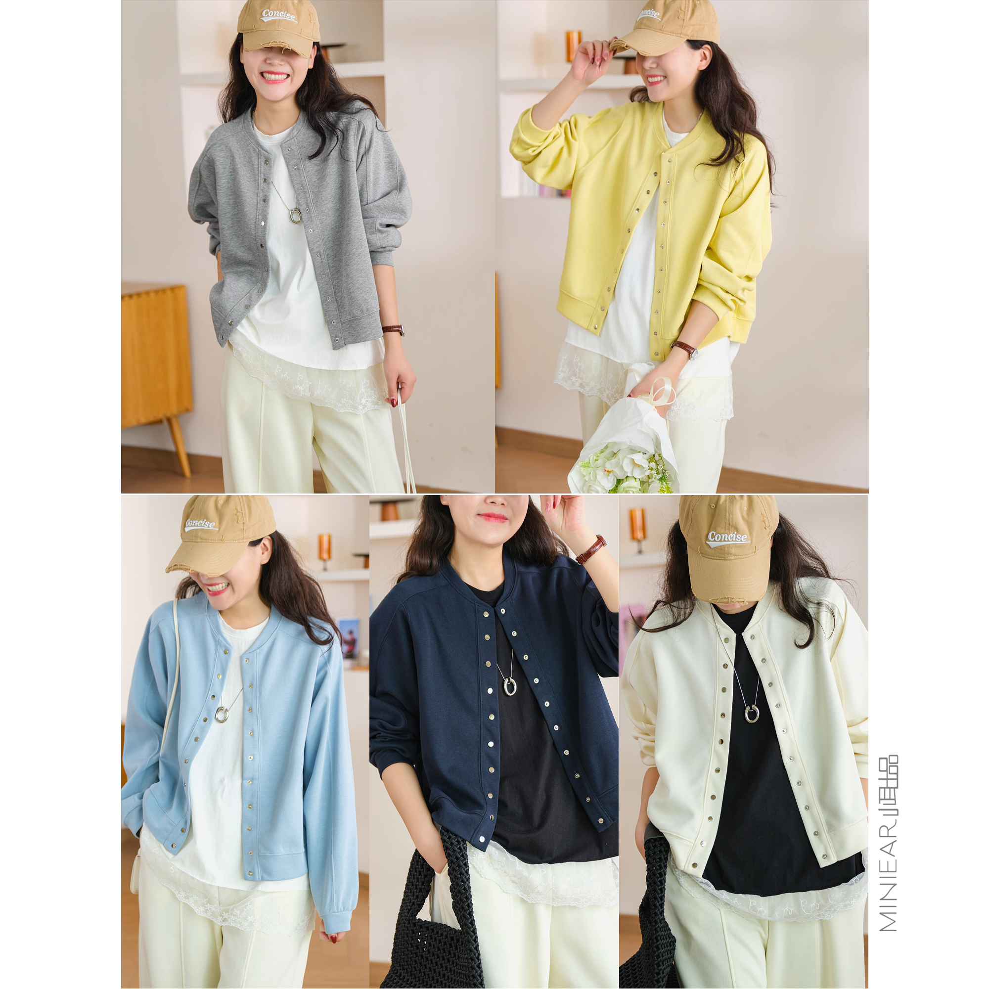 排扣设计棒球服外套上衣夹克