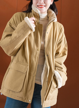 小耳出品 篙克重！篙支100水洗棉/一体绒加绒/大版厚实 休闲夹克