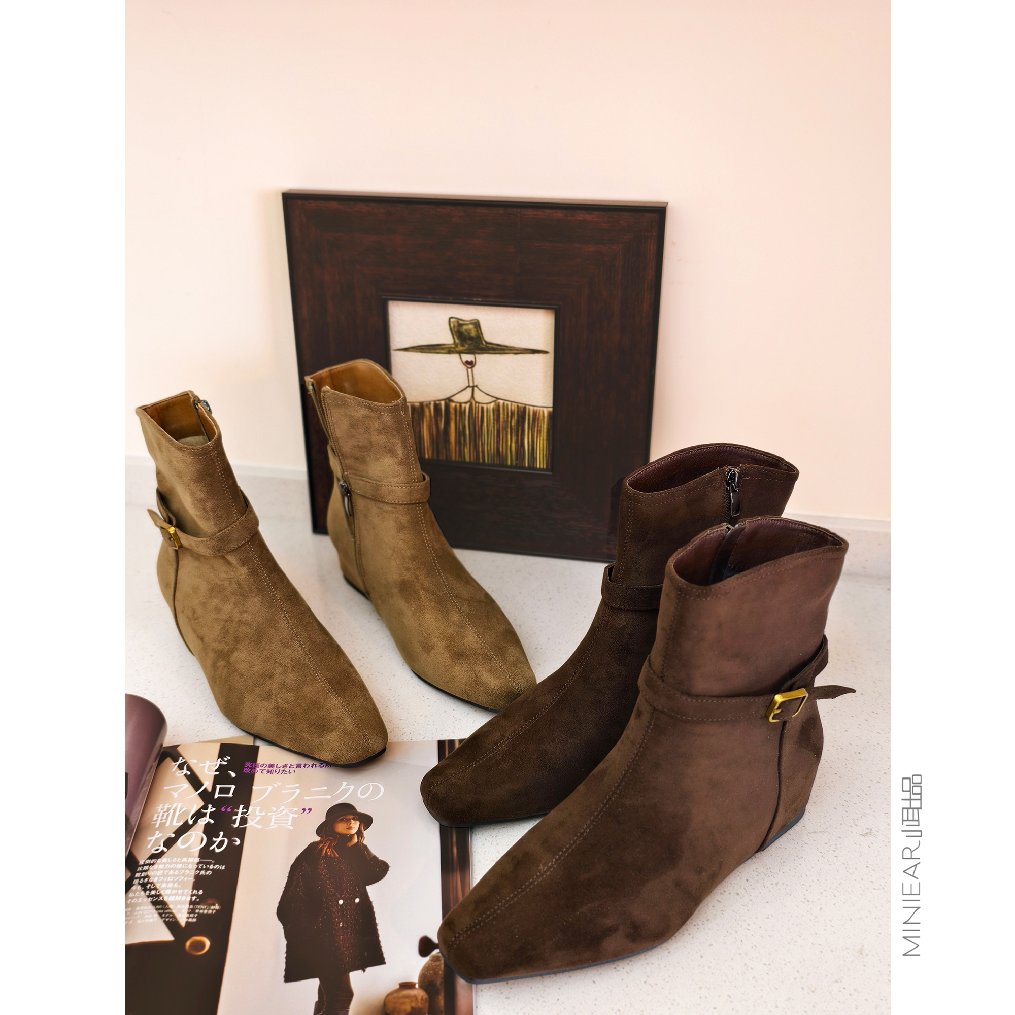 法式尖头短靴切尔西靴瘦瘦靴