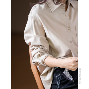 绵柔纱 衬衫 重工磨毛 内锁链包边休闲翻领长袖 细支全棉 小耳出品