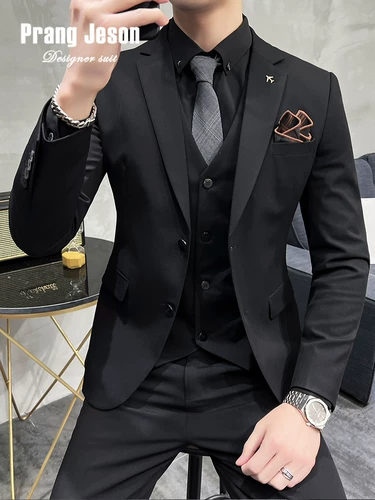 Мужской осенний классический костюм, цветное свадебное платье для отдыха, облегающий крой, большой размер