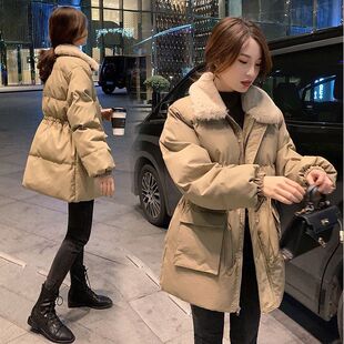 收腰棉服女装韩版宽松中长款棉袄子冬装年新款潮冬季棉衣