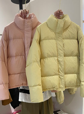韩国东大门短款服女年冬新款小个子宽松糖果色面包服外套