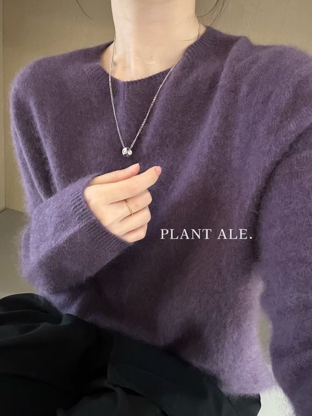 PLANT ALE~秋上新慵懒风高级感超好看软糯羊毛山羊绒小衫