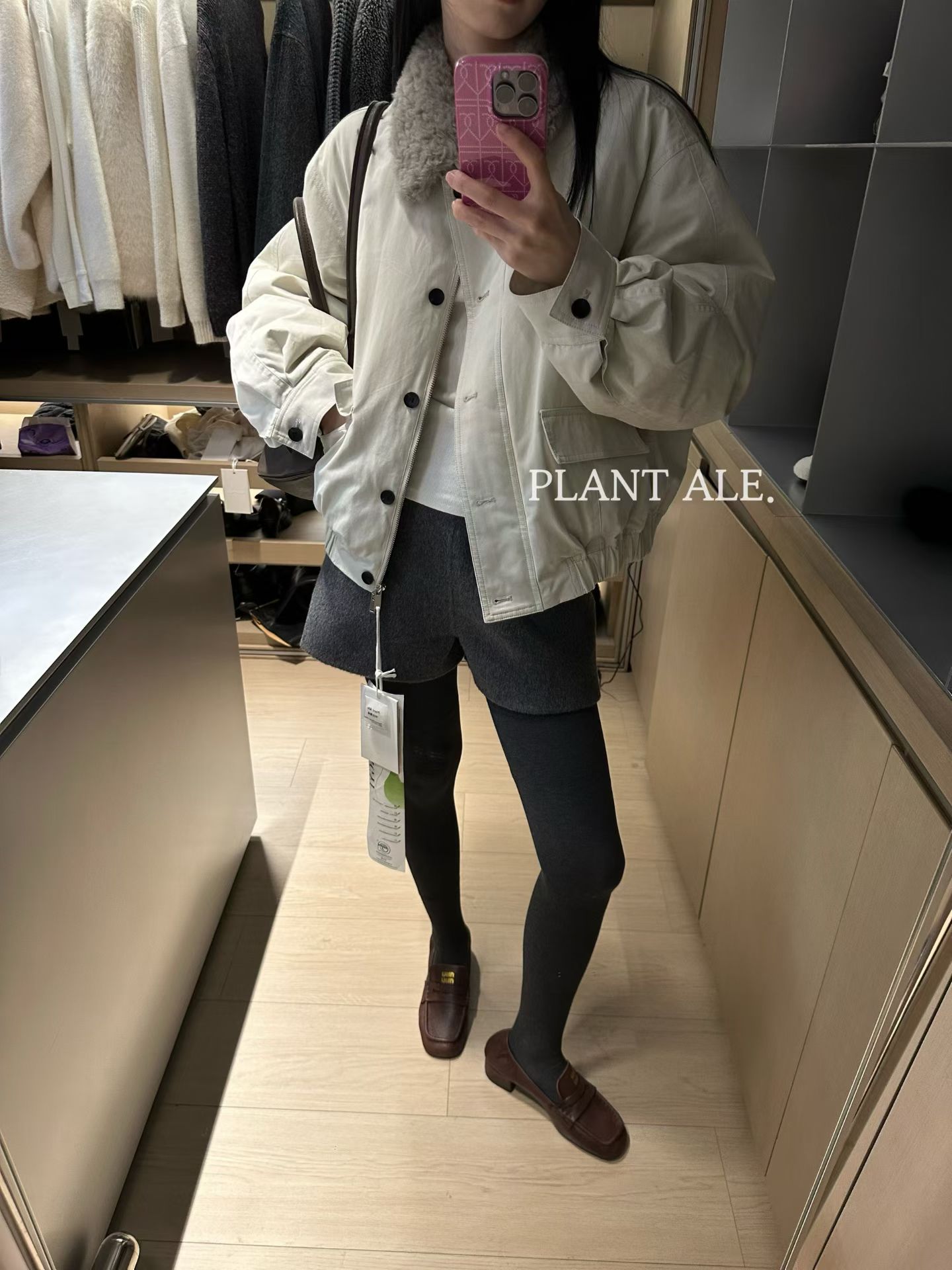Plant Ale~冬上新羊毛翻领保暖派克鹅绒服外套
