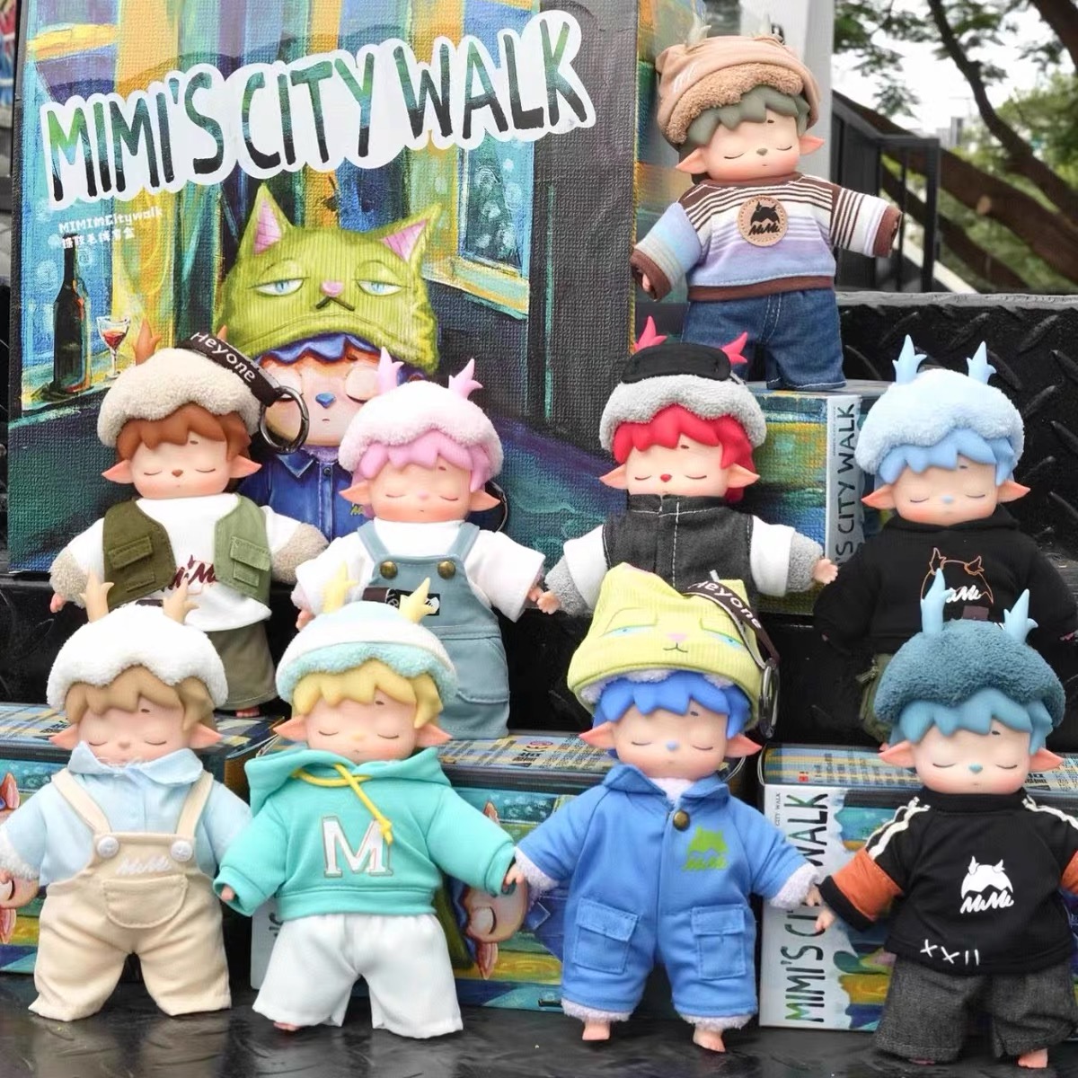 Heyone黑玩MIMI CITYWALK系列毛绒糖胶盲盒周边手办可爱公仔摆件
