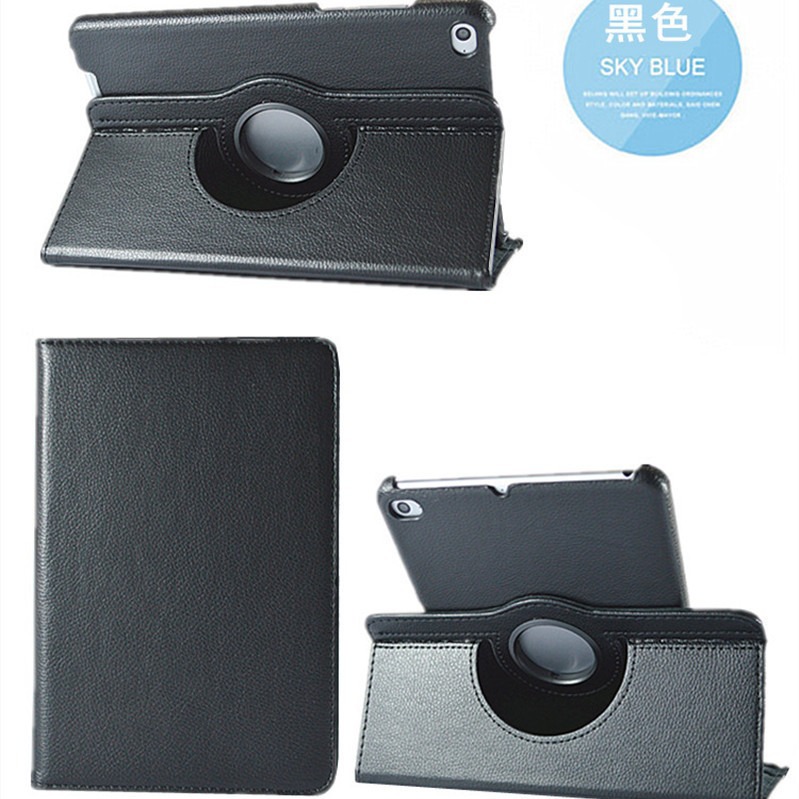 适用小米平板5保护套米pad4荔枝纹旋转皮套8.0寸小mi7壳防摔设计