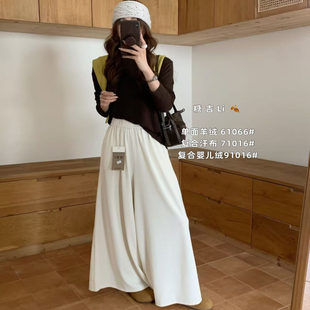 慵懒巨显瘦遮肉百搭神裤 糖吉家91016秋冬加绒大甩裤 有口袋