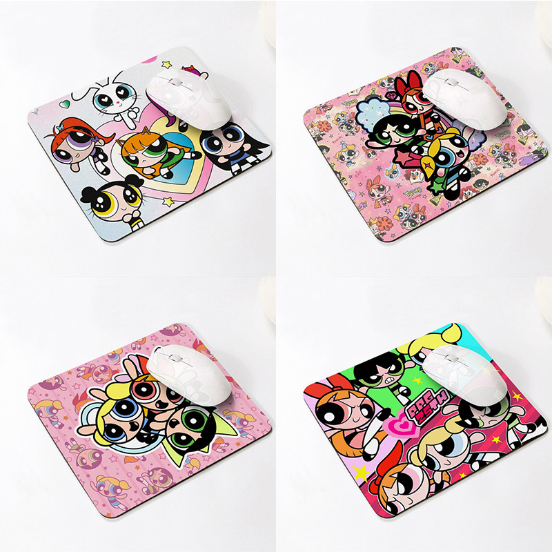 卡通可爱飞天小女警鼠标垫电脑键盘防滑桌垫女孩杯垫20*24CM